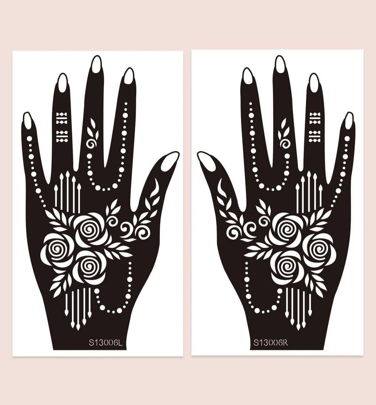 Henna Tattoo Stencil (Set of 2 floral) - Image 2